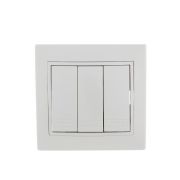 Выключатель 3-кл. СП Mira 10А IP20 с бел.вставкой бел. LEZARD 701-0202-109