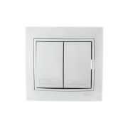 Выключатель 2-кл. СП Mira 10А IP20 со вставкой сер. метал. LEZARD 701-1010-101