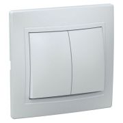 Выключатель 2-кл. СП Кварта 10А IP20 ВС10-2-0-КБ бел. IEK EVK20-K01-10-DM