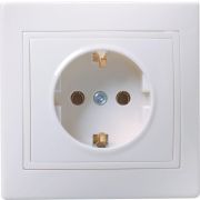 Розетка 1-м СП Кварта РС10-3-КБ 16А IP20 с заземл. без защ. шторок бел. IEK ERK14-K01-16-DM