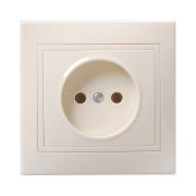 Розетка 1-м СП Кварта 10А IP20 без заземл. без защ. шторок крем. IEK ERK13-K33-10-DM