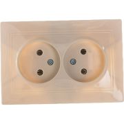 Розетка 2-м СП Кварта 10А IP20 без заземл. без защ. шторок крем. IEK ERK23-K33-10-DM