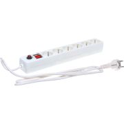 Удлинитель с сетевым фильтром 6х1.8м с заземл. 10А IP20 ПВС 3х0.75 защ. шторки бел. UNIVersal 967U-3001