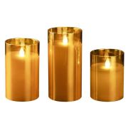 Свеча декоративная CL7-SET3-gd с пультом 2хAA для каждой свечи (не в компл.) зол. (уп.3шт) ФАZА 5018822