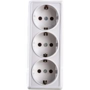 Розетка 3-м ОП Октава РС23-3-ОБ 16А IP20 с заземл. бел. IEK ERO31-K01-16-DC