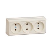 Розетка 3-м ОП Октава 10А IP20 без заземл. крем. IEK ERO30-K33-10-DC