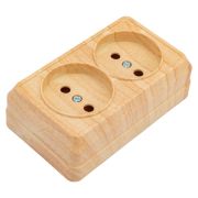 Розетка 2-м ОП Октава 10А IP20 без заземл. сосна IEK ERO20-K03-10-DC