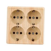 Розетка 4-м ОП Октава РС24-3-ОС 16А IP20 с заземл. сосна IEK ERO41-K03-16-DC