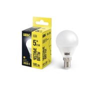 Лампа светодиодная Eco G45 5Вт шар 3000К тепл. бел. E14 450лм 230-240В IEK LLE-G45-5-230-30-E14
