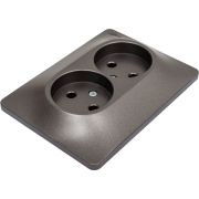 Розетка 2-м СП Glossa 16А IP20 250В без заземл. в сборе графит SE GSL001320