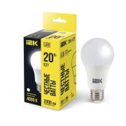 Лампа светодиодная Eco 20Вт A60 грушевидная 4000К нейтр. бел. E27 230В IEK LLE-A60-20-230-40-E27