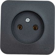Розетка 1-м ОП Blanca 16А IP20 250В без заземл. без защ. шторок с изолир. пластиной антрацит SE BLNRA000116