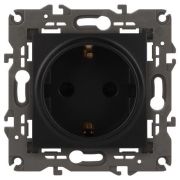 Розетка 1-м СП Эра Elegance 14-2101-05 16А IP20 16AX 250В 2P+E Schuko антрацит Эра Б0034269