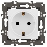 Розетка 1-м СП Эра Elegance 14-2102-01 16А IP20 16AX 250В 2P+E Schuko защ. шторки бел. Эра Б0034272