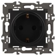 Розетка 1-м СП Эра Elegance 14-2102-05 16А IP20 16AX 250В 2P+E Schuko защ. шторки антрацит Эра Б0034276
