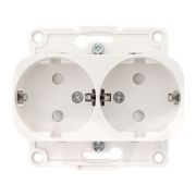 Розетка 2-м СП Стокгольм 16А IP20 с заземл. защ. шторки механизм бел. PROxima EKF EYR16-128-10