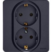 Розетка Inspiria 16А 250В 2х2P+E немецк. стандарт антрацит Leg 673753