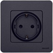 Розетка 1-м СП Inspiria 16А IP20 250В 2P+E защ. шторки немецк. стандарт механизм антрацит Leg 673733