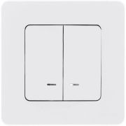 Выключатель 2-кл. Inspiria 10А IP20 250В 10AX с подсветкой/индикацией механизм бел. Leg 673630