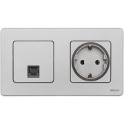 Розетка компьютерная Inspiria RJ45 кат.5E UTP алюм. Leg 673827