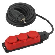 Удлинитель силовой UK-3e-3x1.5-5m-IP44(KG) с заземлением 3 розетки каучук 5м КГ 3х1.5кв.мм IP44 Эра Б0057579