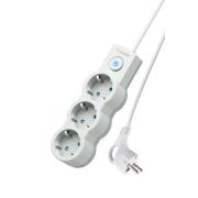 Удлинитель 3х1.5м с заземл. IP20 с выкл. 10А 2200Вт 220В защ. шторки ПВС 3х1 бел. КОСМОС YKsm1.5m-3g-Z-V10A-W+A1:AV803524