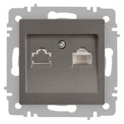 Розетка компьютерная 1-м СП Accent 6-303-09 RJ45 IP20 титан Intro Б0063642