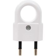 Вилка сетевая 10А б/з белая прямая с кольцом 784350, мин. остаток = 5.000