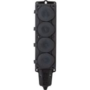 Розетка каучук 4гн 2Р+РЕ 16А 240В IP44 переносная с заглушками 830105