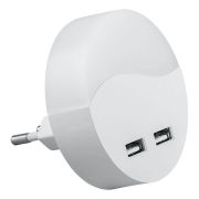 Ночник св/д 0,45Вт 230V круг белый USB выход 41021