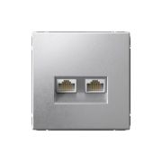 Розетка компьютерная 2-м ArtGallery RJ45 + RJ45 кат.5E механизм алюм. SE GAL000385